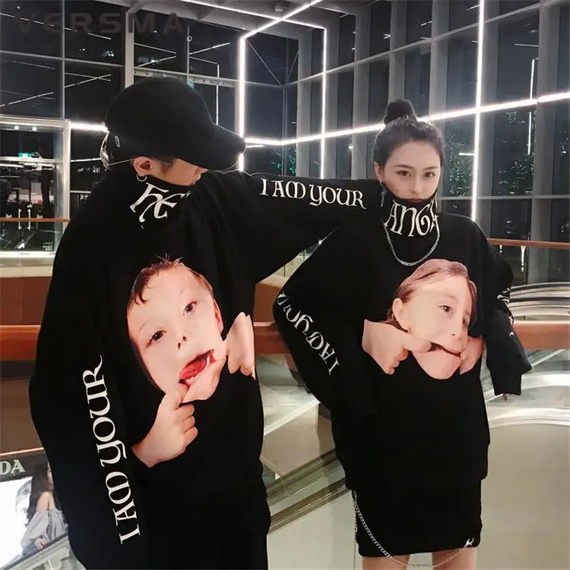 VERSMA корейский Harajuku Ulzzang 3D печатных толстовки кофты для мужчин и женщин осень High Street хип хоп свободные Рождество Пара Толстовка