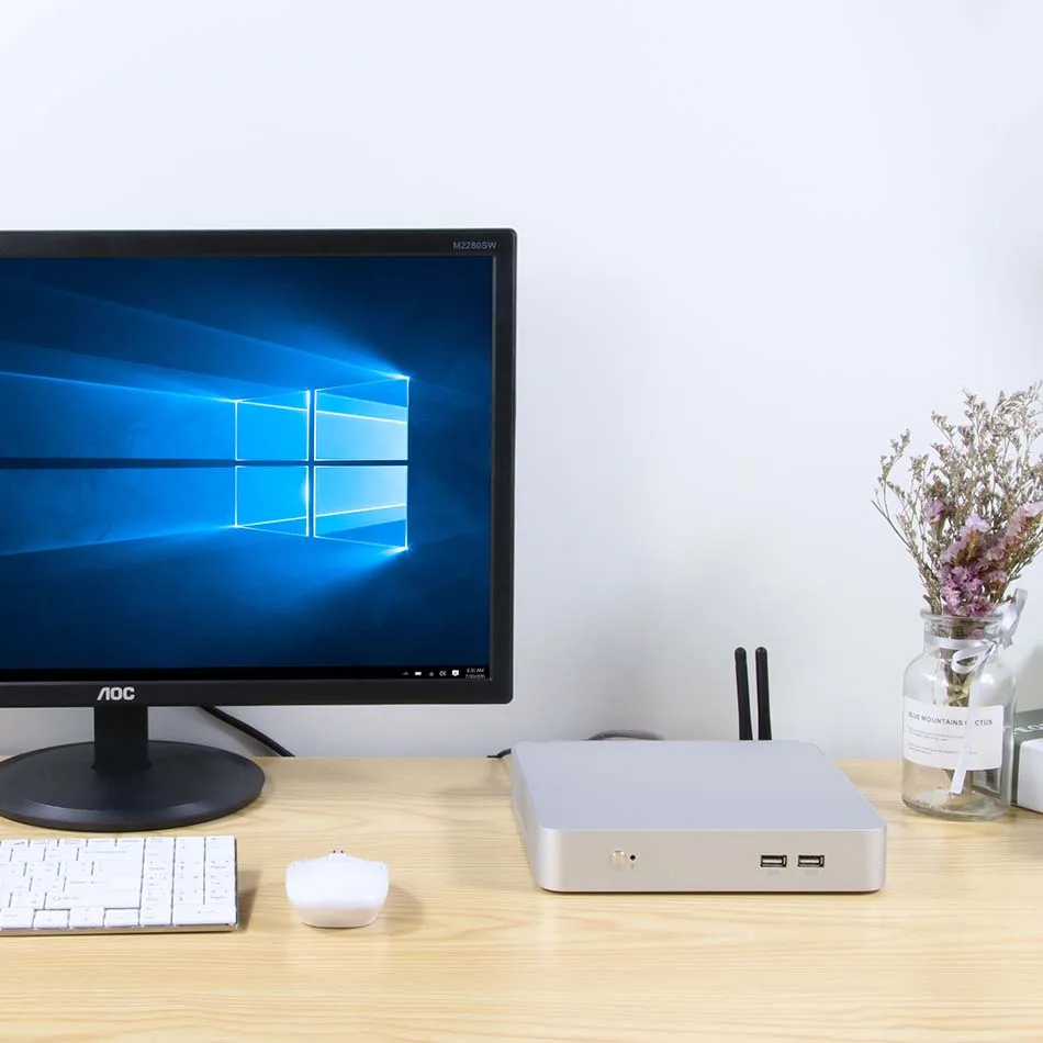 YCSD Мини ПК Intel Core i7 7500U Windows 10 8 Гб Оперативная память 480 ГБ SSD 300 Мбит/с Wi Fi Gigabit Ethernet 4K