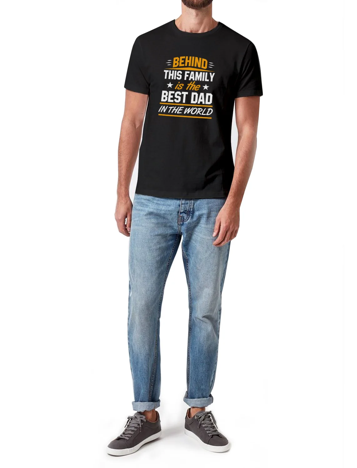 За этой семьёй-Лучшая мужская рубашка с рисунком для папы в мире хлопковые