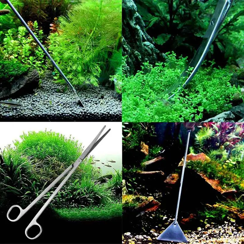 Aquarium Fish Living Tank Aquascaping Maintenance Tools Aquatic Plants Tweezers Scissors Cleaning Tool Kits | Дом и сад