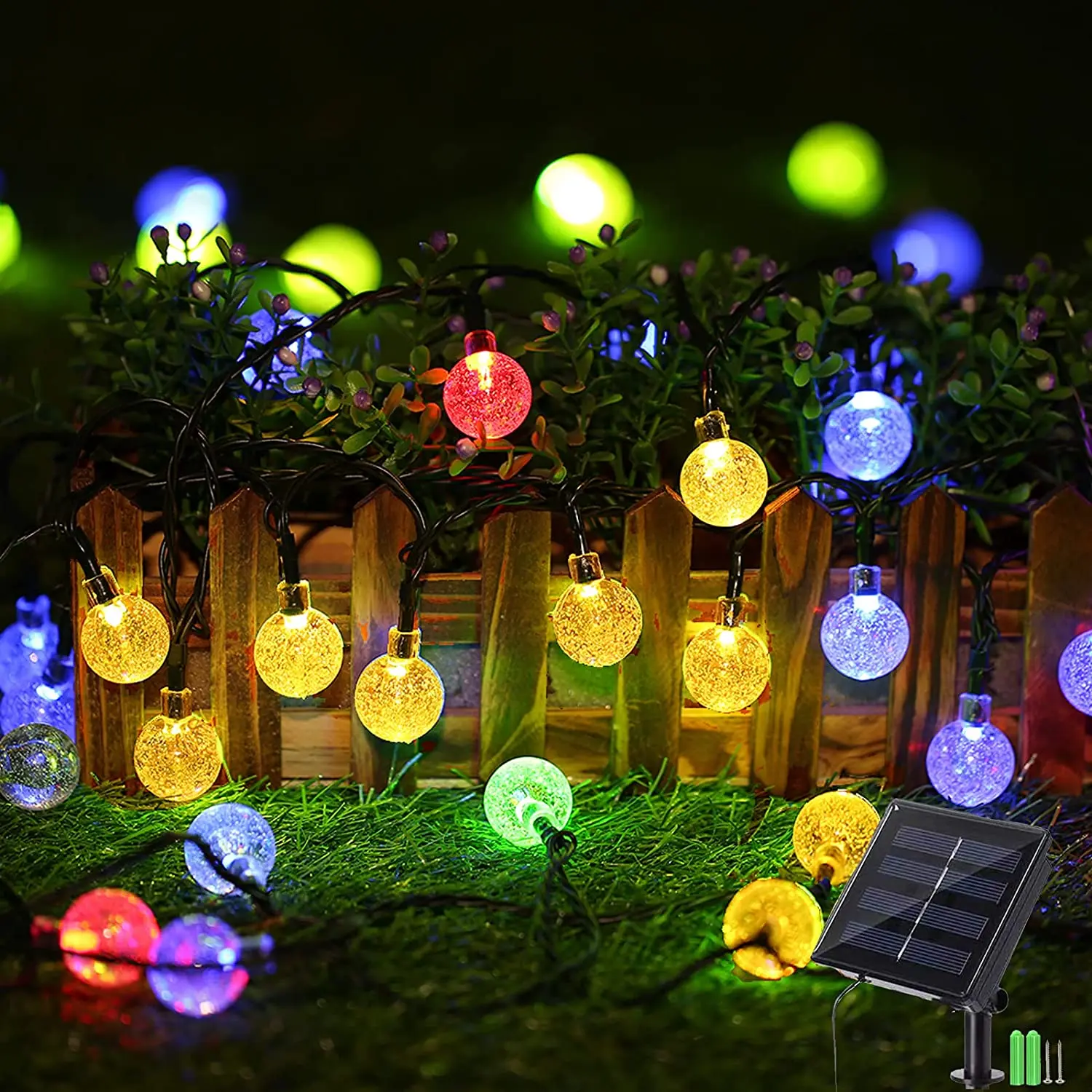 

Solar String Lights Outdoor Waterproof LED Solar Garden Crystal Balls Fairy Decorative Lights for Home Festival Christmas