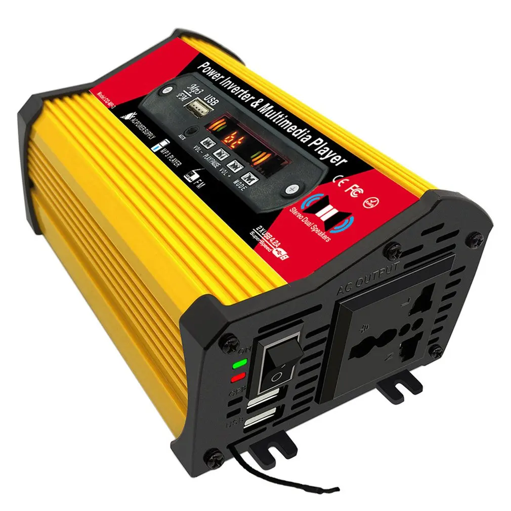 

Car Inverter Power Supply 300W With Multimedia Player MP3 Music Radio Built-in Media Player Durable Radio