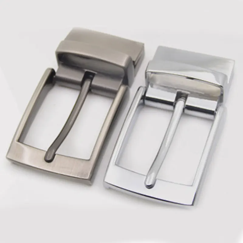 1PC 35mm Metal Men Belt Buckle Clip Rotatable Bottom Single Pin Half DIY Replacement Gray Silver Craft Strap |
