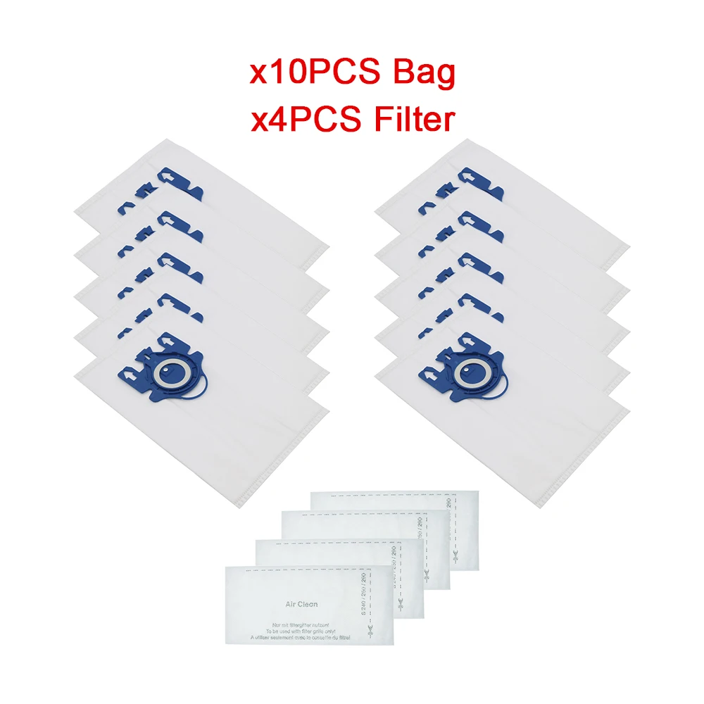 

10Pcs/Lot For Miele Type GN Deluxe Synthetic Vacuum & 4 Filters S2 S5 S8 C1 C3 Hepa Vacuum Cleaner DUST BAGS With FILTERS