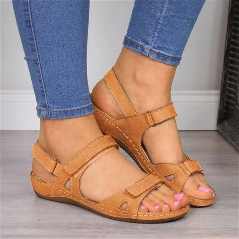 

2021 New Women Sandals Soft Stitching Ladies Sandals Comfortable Flat Sandals Women Open Toe Beach Shoes Women Footwear