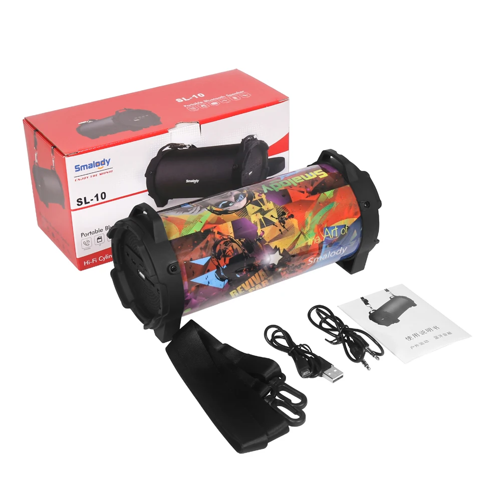 

Bluetooth 5.0 Speaker Portable Outdoor Hip-Hop Speakers Music Column Wireless Powerful With Carrying Strap USB TF Card Slot AUX