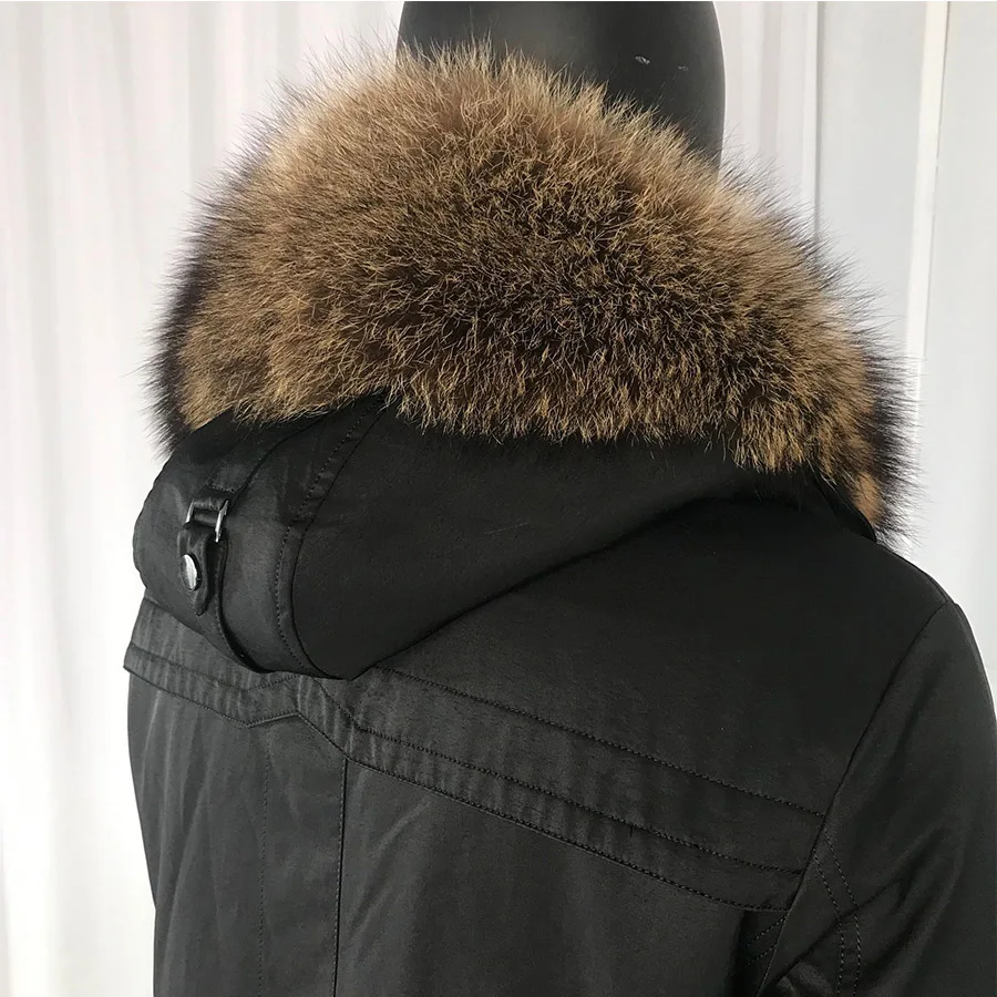 Rabbit Fur Coat For Man 2022 Hot Style Winter Warm Fashion Real Fur Parkas Raccoon Fur Lining  Raccoon Fur Collar Men's Parka