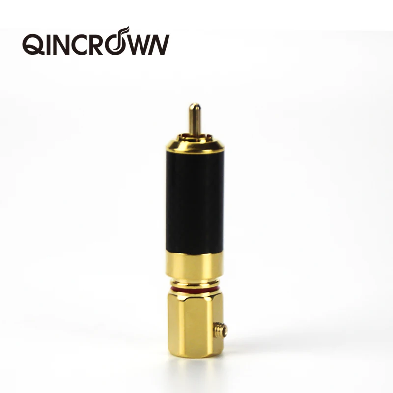 QINCROWN позолоченный медный RCA штекер Mayitr прочный RCA винты разъема пайки Блокировка аудио-видео штекер