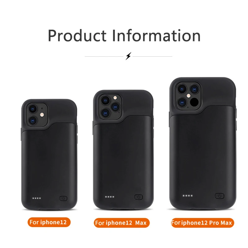 

6000mAh 6500mAh Wireless Battery Charger Case for iPhone 12 12pro 12 pro max Power Bank Charging Phone Cover External Battery