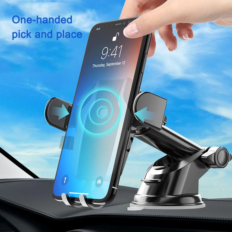gravity car phone holder suction cup adjustable universal holder stand in car gps mount for iphone 12 pro max xiaomi poco free global shipping
