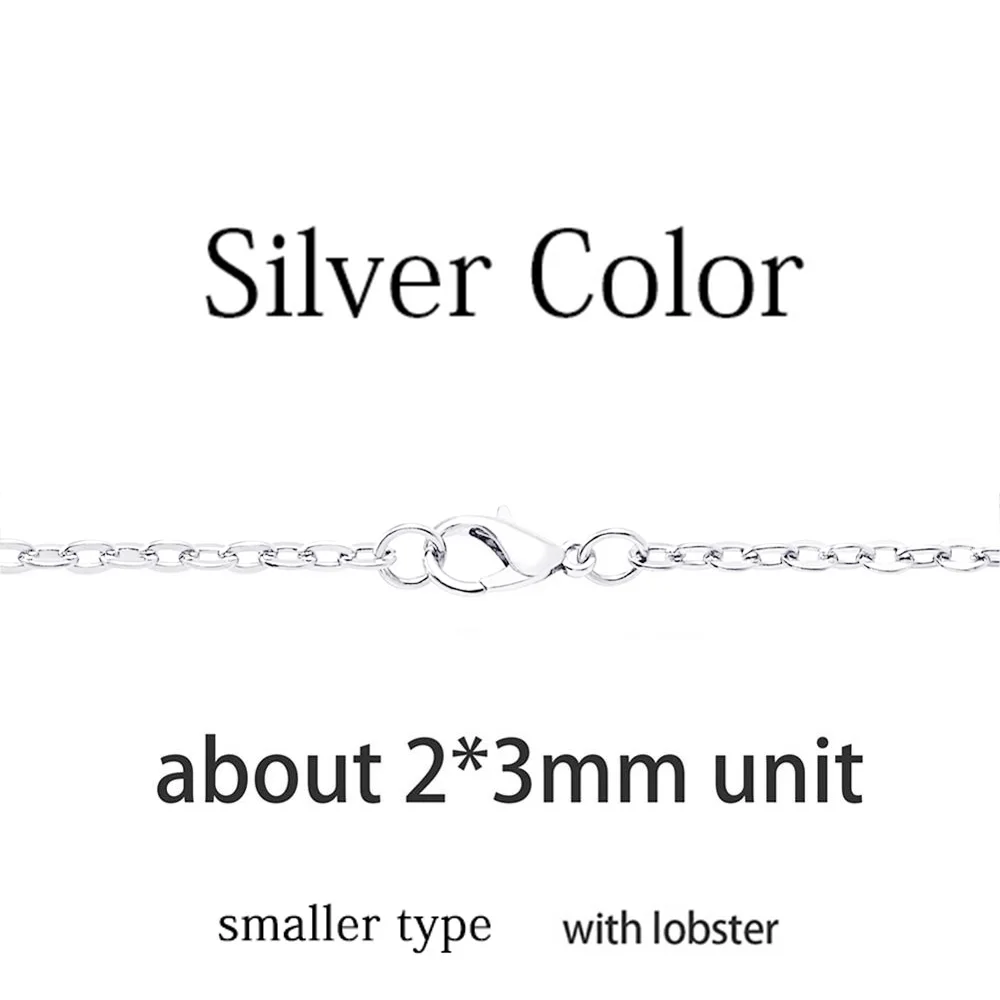 Silver Color Small 10 шт. посеребренный старинный бронзовый медный O Link длинная филигранная Мужская цепочка на шею навалом крест цепочка ручная работа ювелирных изделий - Цвет: Silver Color Small