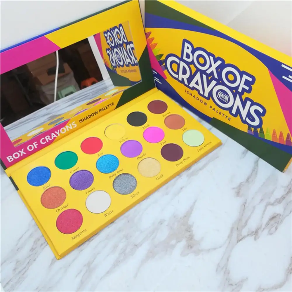 Макияж Палитра теней для век коробка мелков ishadow 18 цветов crayola водостойкие
