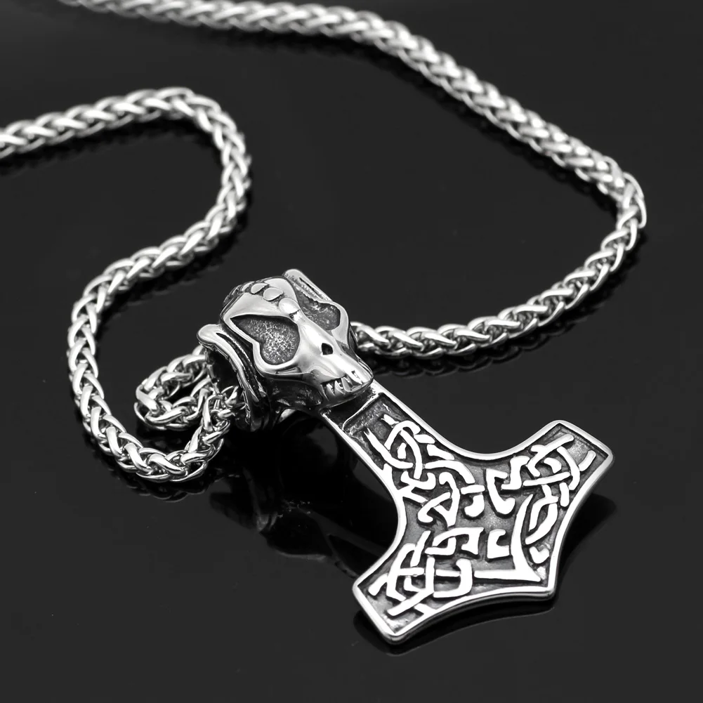 Youshone Norse из нержавеющей стали викингов череп козла Молот Тора амулет в виде