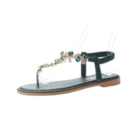 fashion women girls crystal flat bohemian style lady casual sandals slippers beach shoes sweet sandals sandalias