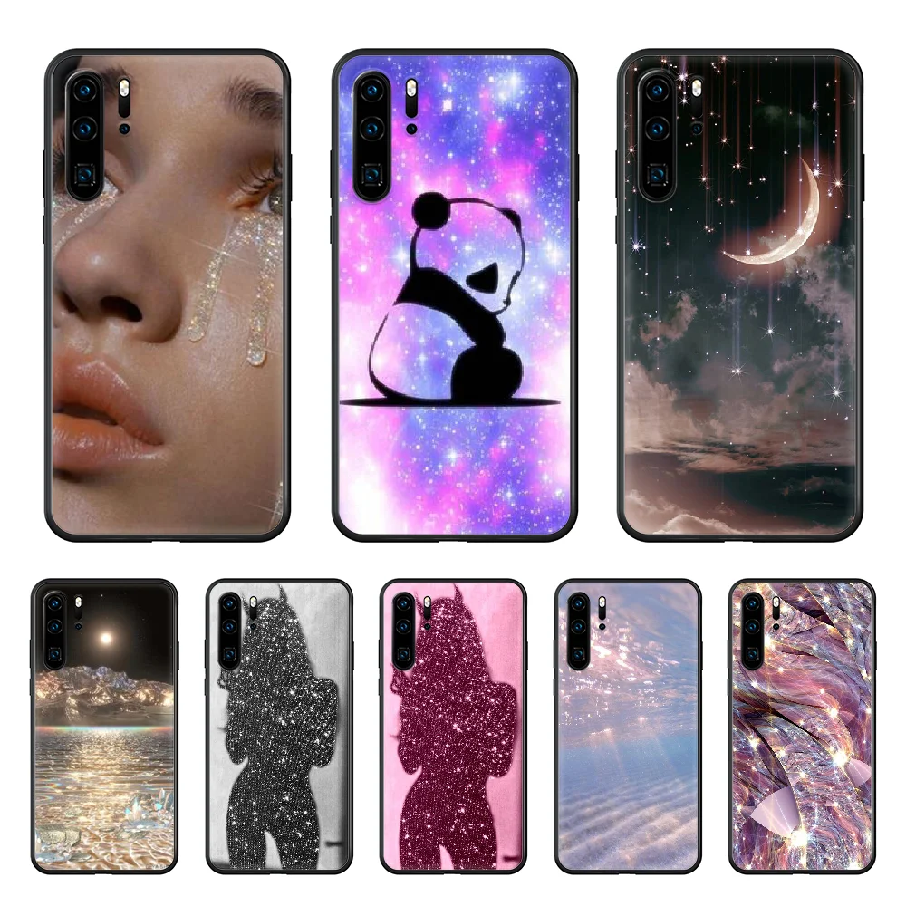 

Beauty Starry Sky Basketball Panda Phone Case For Huawei P 30 10 20 40 Lite Smart Z Pro 2019 Black Bumper Luxury Cell Cover Art