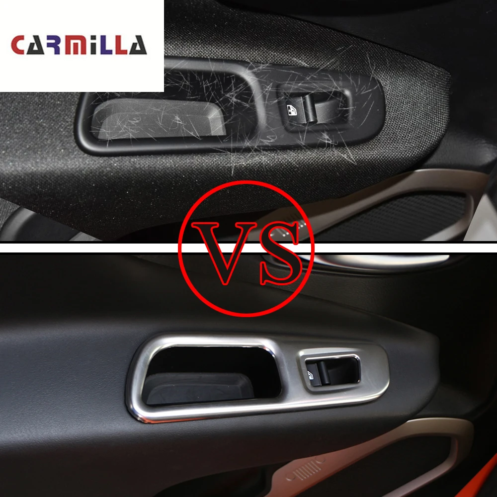 

Accessories Fit for Jeep Renegade LHD 2015 - 2019 Car Door Window Switch Cover Lifter Button Trim Decoration Cover Ring Sticker