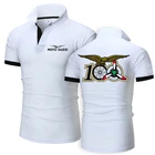 Мужская футболка-поло, однотонная, с принтом логотипа Moto Guzzi, в английском стиле, для фитнеса, 2021