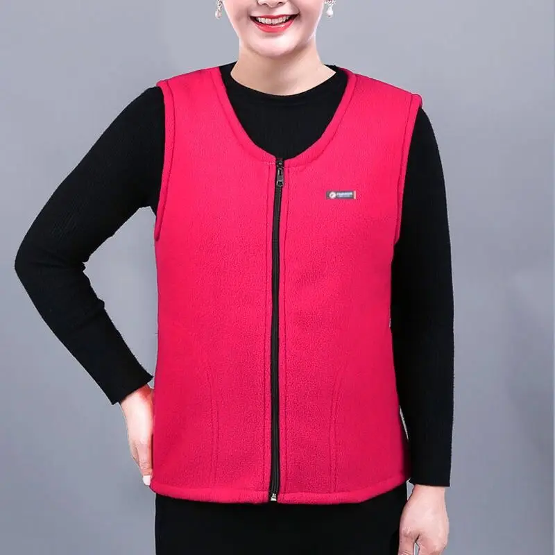 Флисовый жилет для женщин корейский размера плюс безрукавка модная повседневная