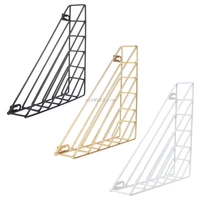 1pc nordic geometric shape iron magazine storage rack wall hanging basket home book organizer decor for magazine book