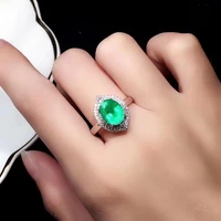 fine jewelry 925 sterling silver natural gemstone emerald lovely womans new ring support test with box
