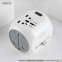 remax multi function charger applicable to eu uk us au push pull change over plug portable travel essential qc3 0pd