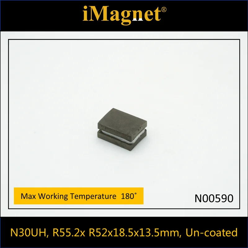 N00590 10 шт N30UH Блок Сильный редкоземельный неодимовый магнит R55.2x R52x18.5x13.5mm плитка