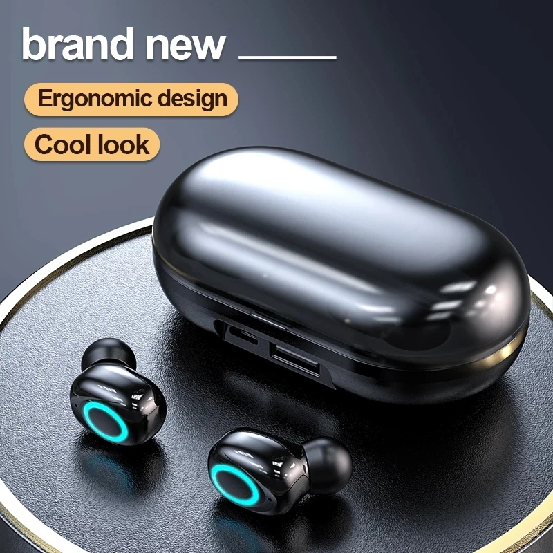 

TWS Bluetooth 5.0 Earphone Stereo Wireless Gaming Headphones Sports Waterproof Headsets With Smart Digital Display Mic