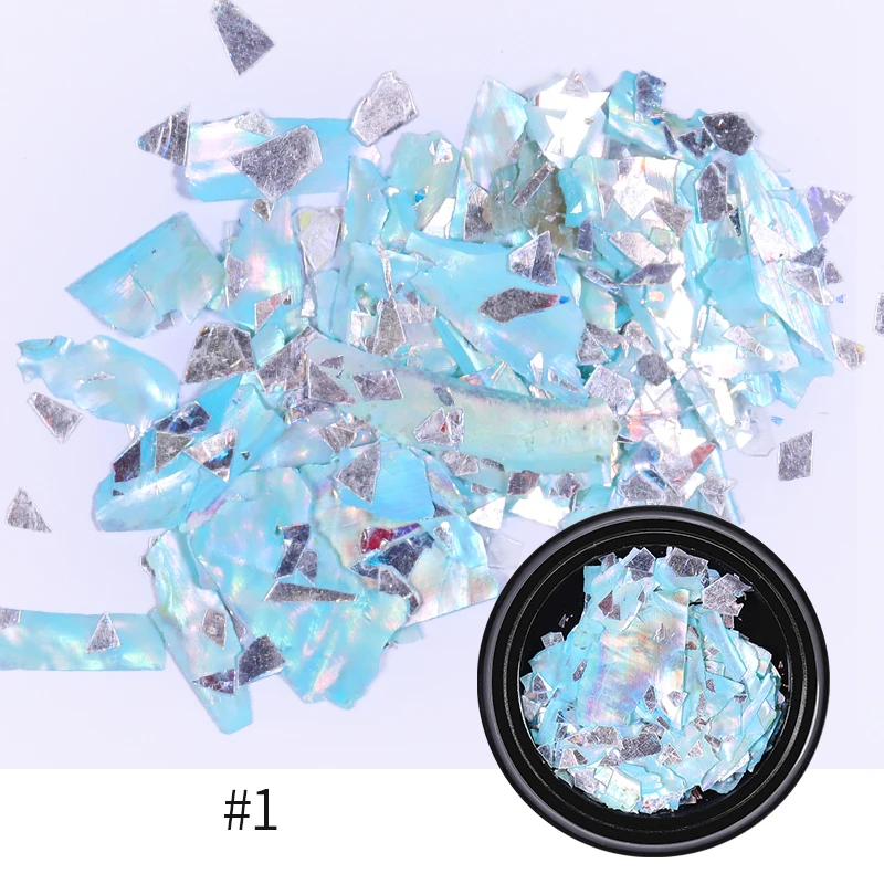 1 Box Irregular Nail Beads Sequins Pink Gold Shell Fragments Mixed Tinfoil Rhinestone Manicure 3D Nail Art Tips Decoration