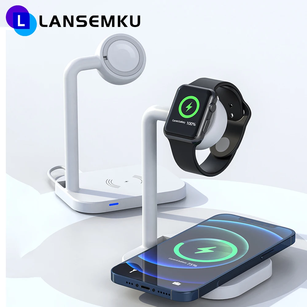 

Induction Qi Wireless Chargers Fast Charging Charger Station For Iphone 12 11 Mini Pro Max Apple Watch Samsung Wireless Charger