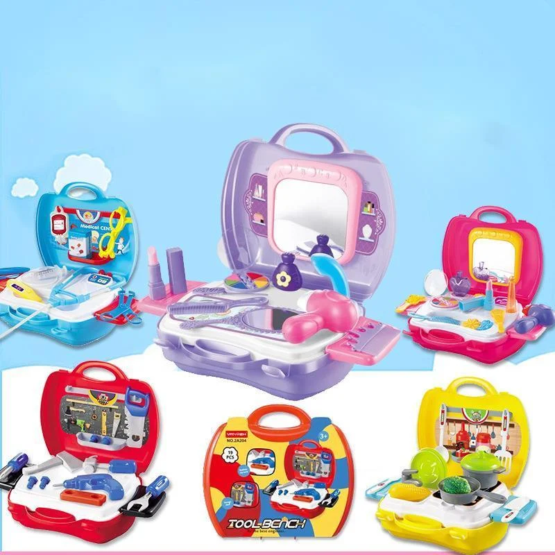 Suitcase Toys Tool Kitchen Medical Makeup Portable Box 2021 Birthday Gift Children Pretend Play Boys Girls Toys For Kids Juguete
