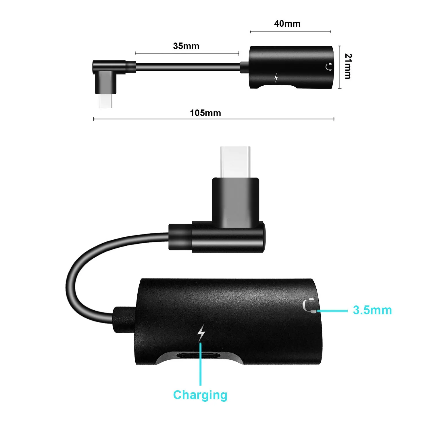 YSAGi 2 в 1 линейный контроль вызов локоть аудио адаптер зарядка прослушивание песни