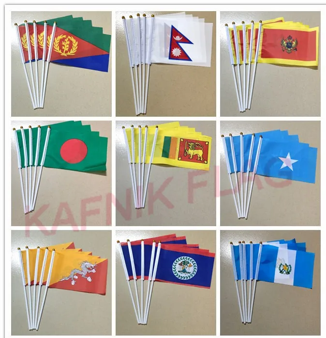 Кафник, 5 шт. Montenegro/Lebanon/somalia/Nepal/Bangladesh Оставьте сообщение любой страны Национальный флаг 14*21 см ручной флаг с полюсом