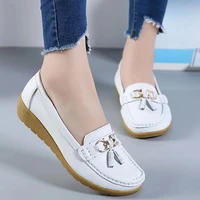summer shoes flats 2021 flat with comfortable women mother shoes woman soft genuine leather ladies shoes loafers plus size