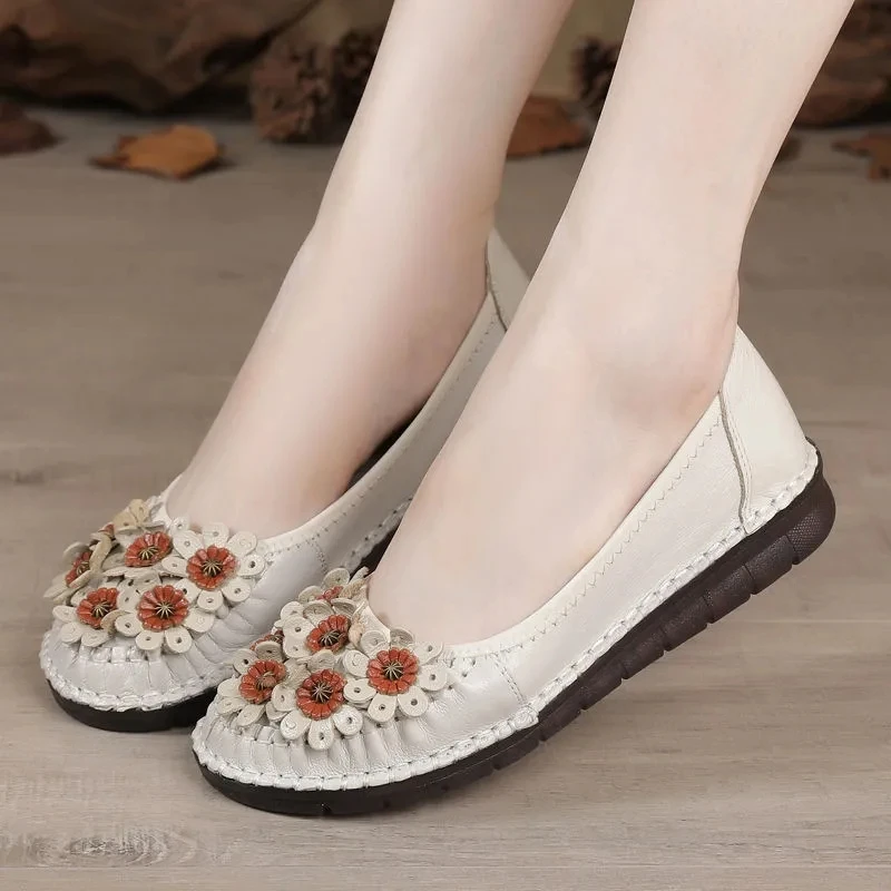

Oxford flats women spring 2022 new arrival female genuine leather moccasins casual loafers handmade flats shoes women's