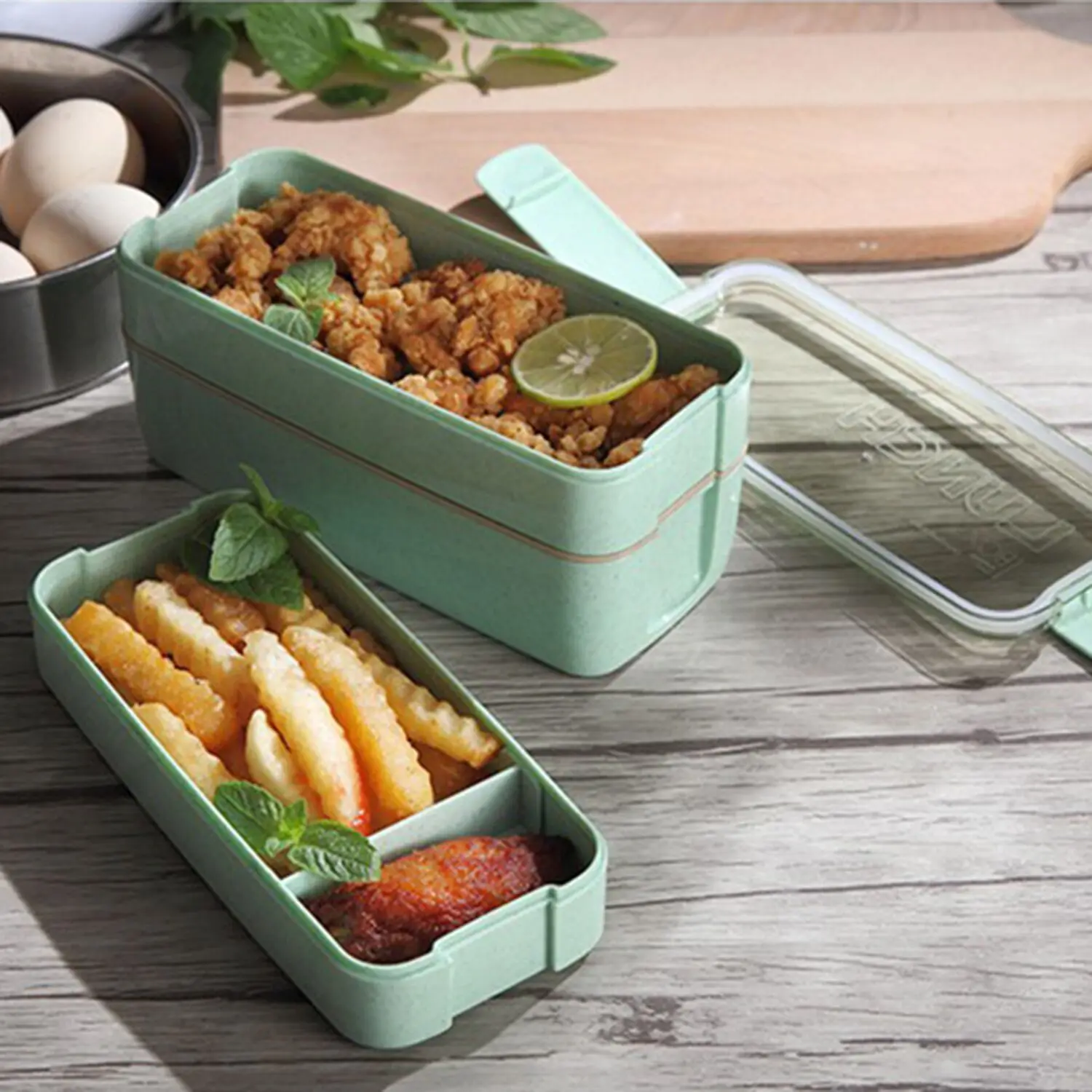 SUPNIU Portable Healthy Material Lunch Box 3 Layer Wheat Straw Bento Boxes Dinnerware Food Storage Container Foodbox | Дом и сад