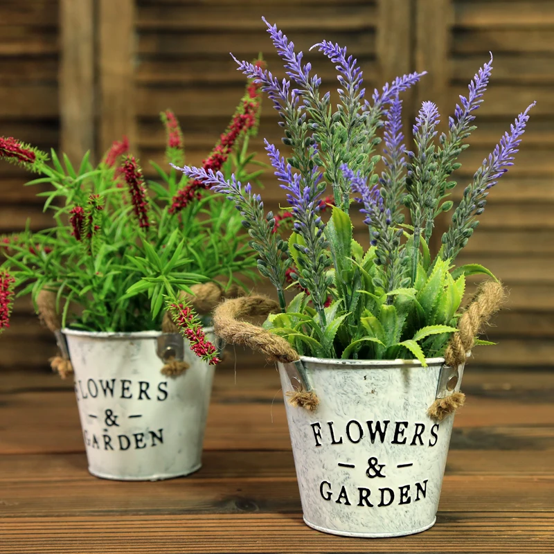 

Garden Home simulation plant artificial flower potted small bonsai set indoor living room plastic green plant ornaments