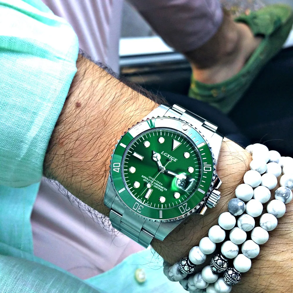 AAA LGXIGE часы для мужчин лучший бренд класса люкс Rolexable водонепроницаемые часы для мужчин спортивные мужские часы Полный алмаз GMT наручные кварцевые часы