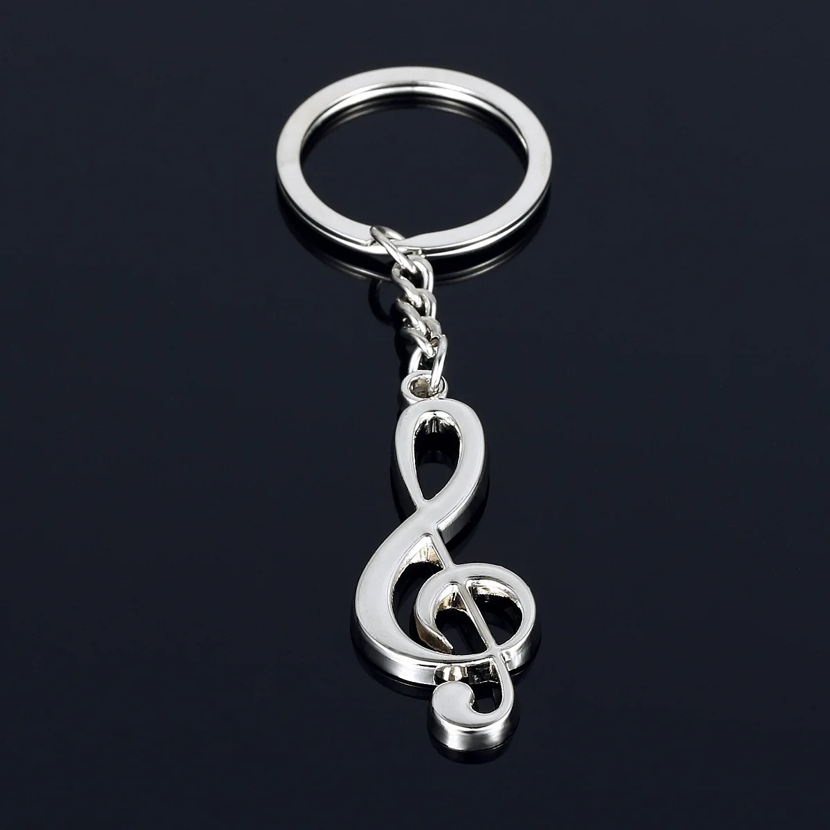 

Creative Gift Personalized Music Note Metal Keychain Car Advertising Waist Hanging Music Symbol Key Ring Chain Ring Pendant