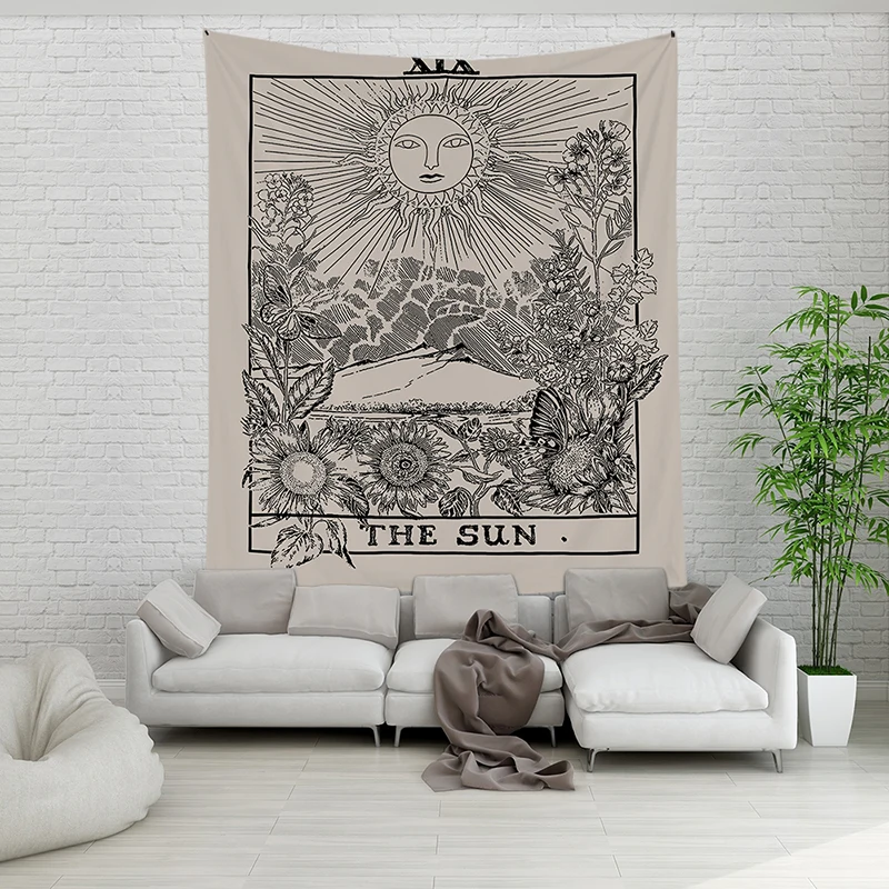 

Tarot Tapestry Wall Hanging Wall tapesties Sun Moon God Astrology Divination For Home Decor Living Room Bedroom Decoration Large