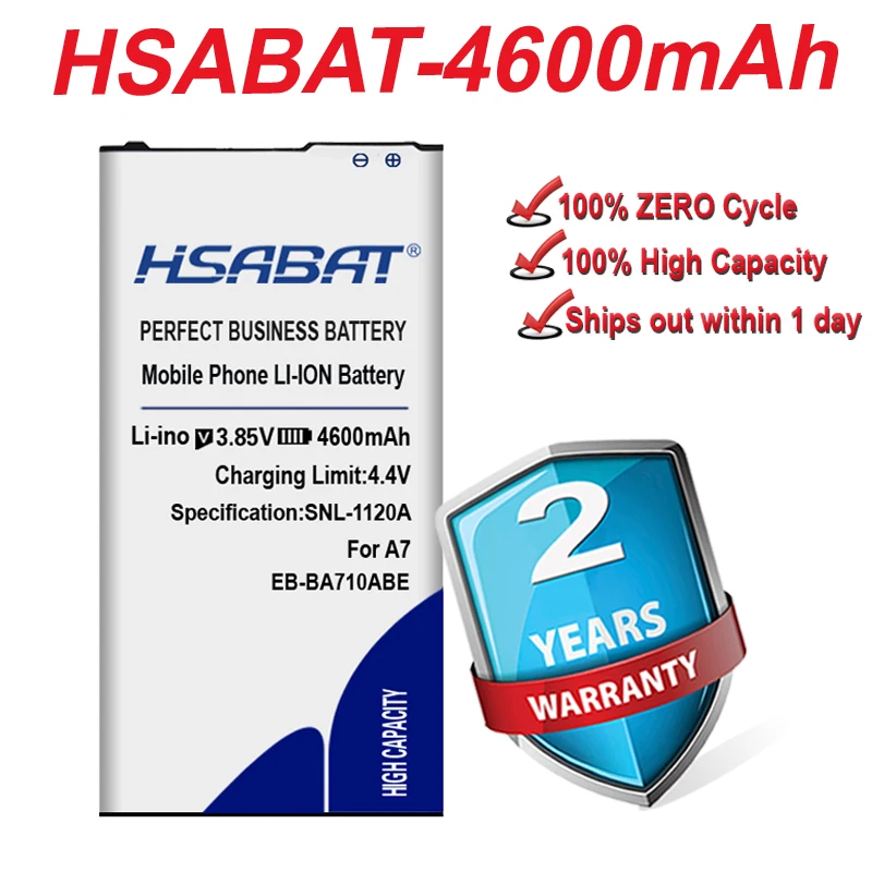 Аккумулятор HSABAT 4600 мАч для Samsung GALAXY 2016 Edition A7 A710 A710F A7100 A7109|a7100 battery|battery for samsung