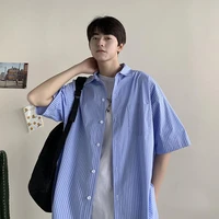 men short sleeve shirt loose summer style pure color couples coat college new package mail 2021 fashion beach trend