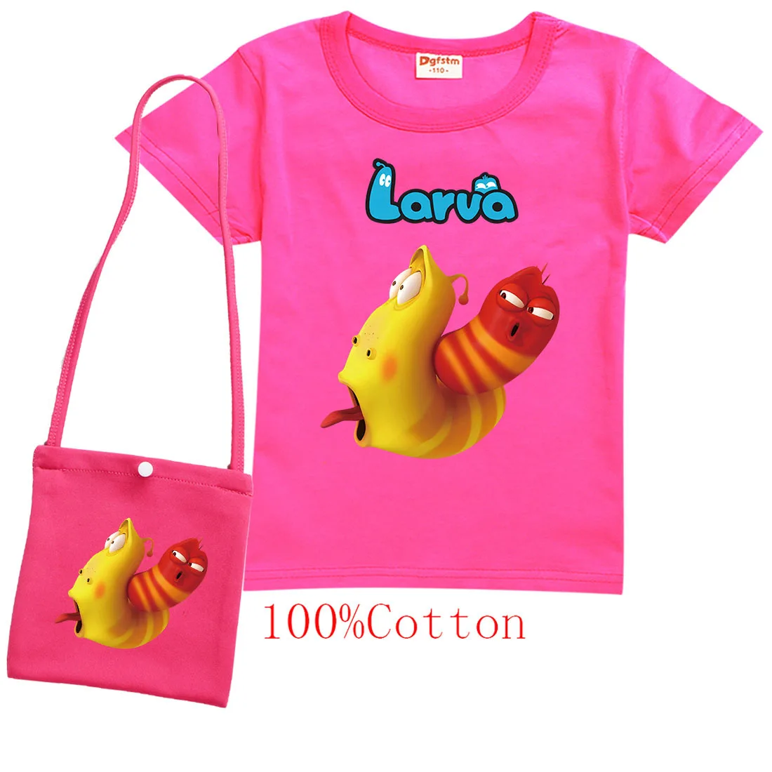 2021 летняя футболка с рисунком личинок детская повседневная забавная одежда