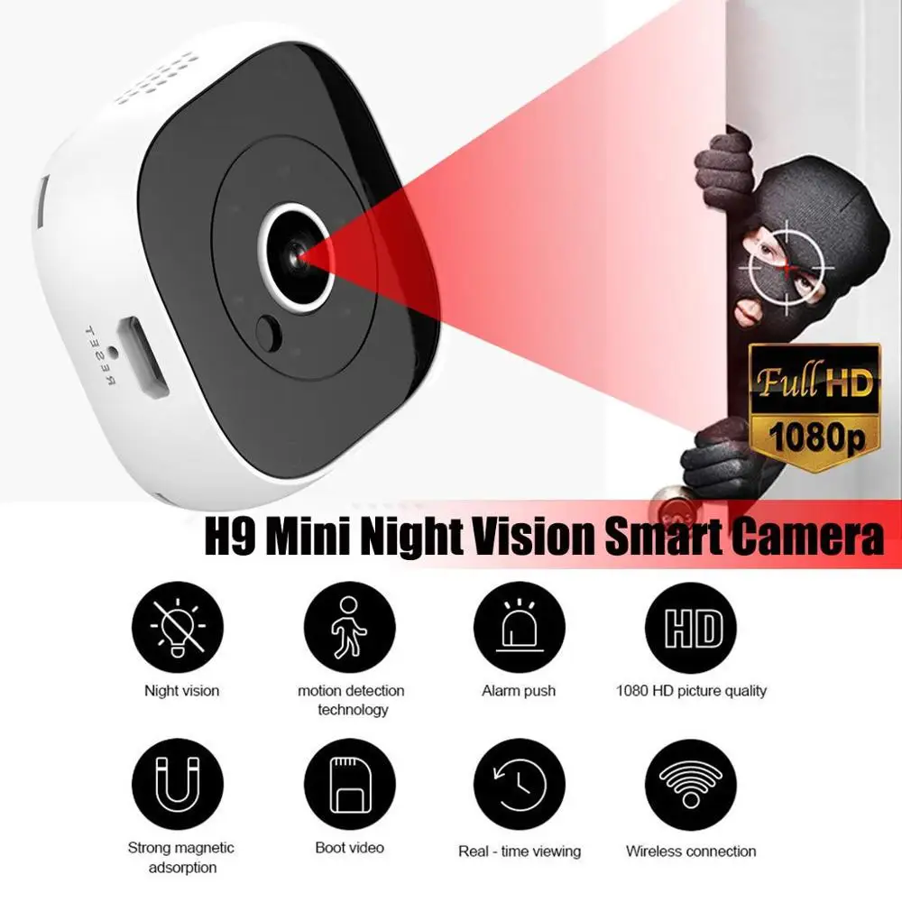 

Беспроводная мини-камера HD 1080P H9 с поддержкой Wi-Fi