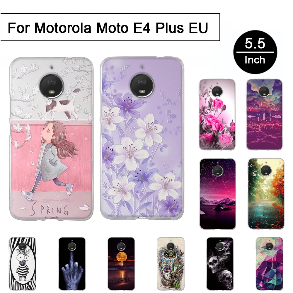 3D стерео рельефный чехол для Motorola Moto E4 Plus EU задней панели телефона мягкий из ТПУ
