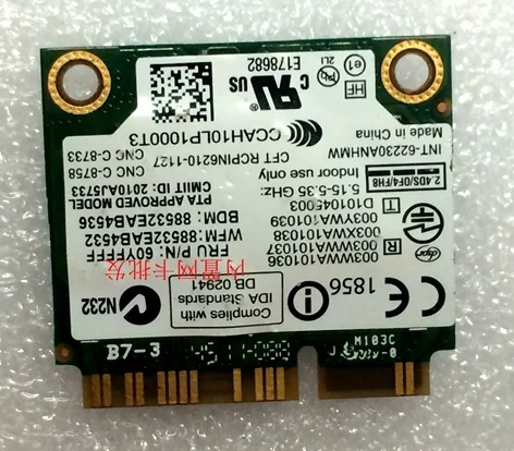 Intel Advanced-N 6230 62230ANHMW  Wi-Fi  Bluetooth 3, 0 Half Mini PCI-E  IBM LENOVO X201 X201S E40