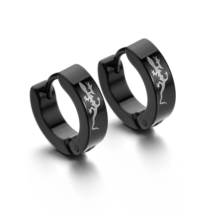 Панк стиль многоцветный круг креольские серьги нержавеющая сталь большой