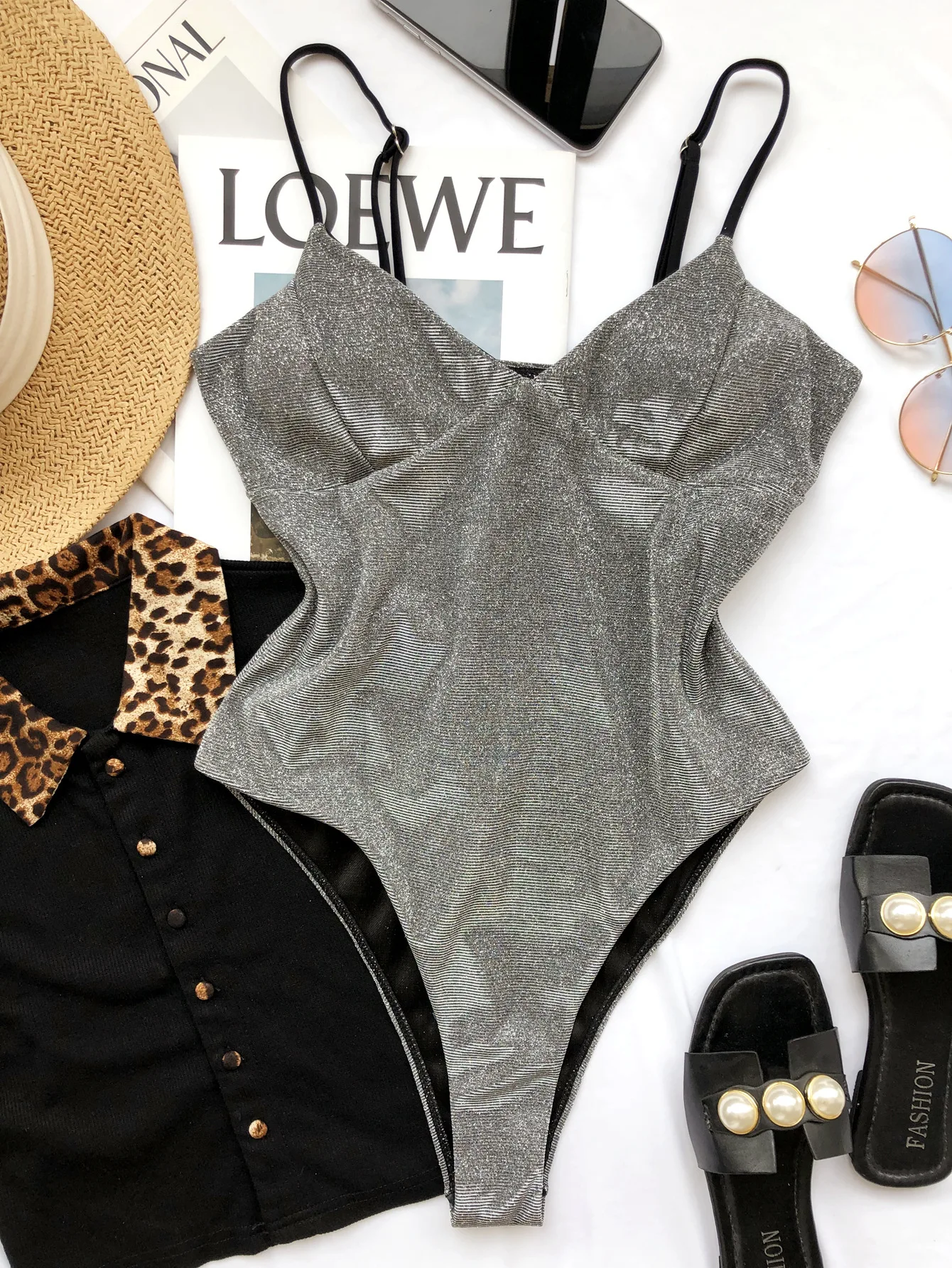 

2021new Sexy Women's Flash Bikini One-Piece New Swimsuit