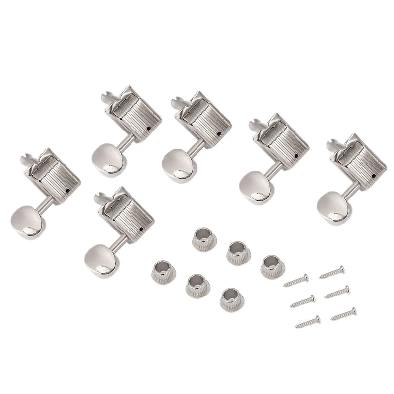 

6 Pcs 6R Black Locked String Tuning Pegs Key Tuners Machine Heads & 6 Pcs Tuners String Tuning Pegs Guitar Tuners Knobs