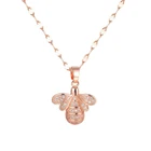 Женское Ожерелье из нержавеющей стали, розовое золото, пчела, с цепочкой