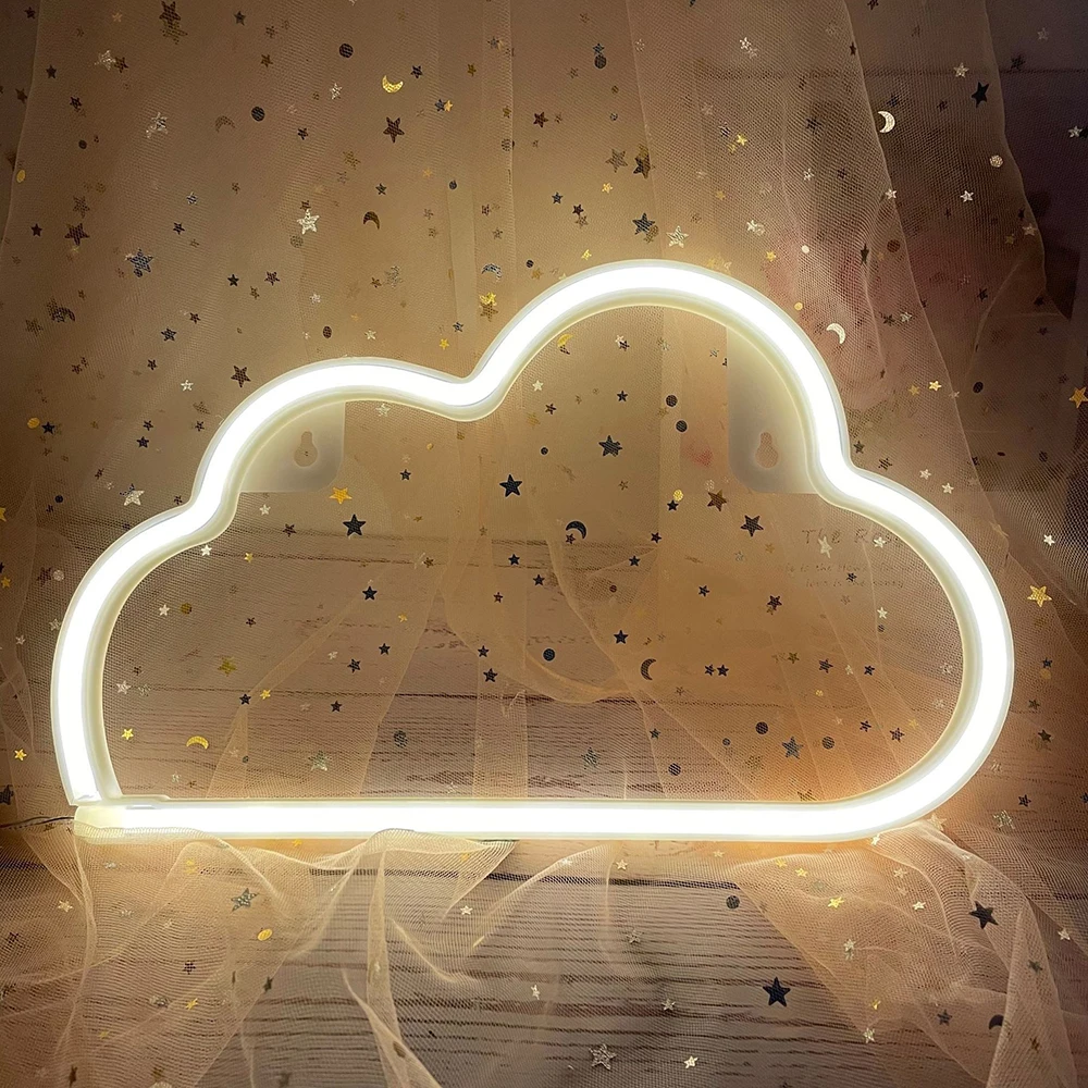 Настенная неоновая высветильник ка в форме облака светодиодные неоновые ночные